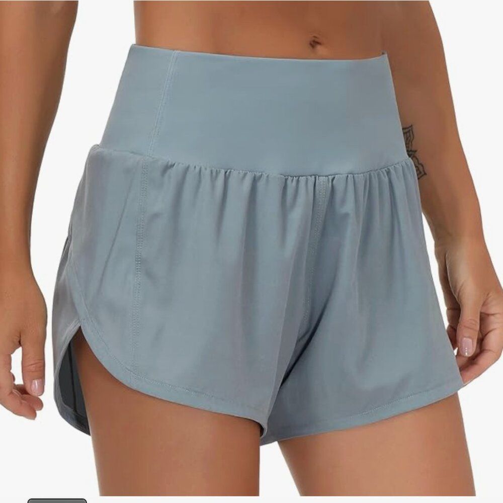 3 PAIRS!!!! - THE GYM PEOPLE Women's XL High Waisted Running Shorts